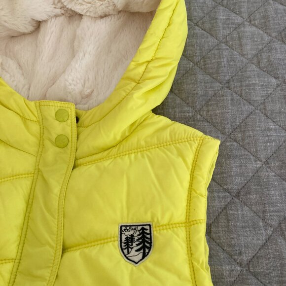 American Eagle Outfitters Winter Vest with plaid lining and faux fur hood - Picture 4 of 4